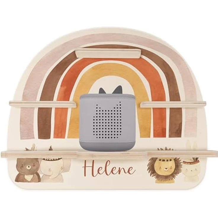 Kidsmood - Tonie Regal fürs Kinderzimmer– Liebevoll gestaltetes Wandregal mit abgerundeten Ecken & Kanten für Toniebox 2 mit Namen & Metallplättchen | Personalisierte Geschenke für Kinder – Bild 9