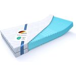 MSS e. K. 2 Liegehärten in Einer Matratze H4/H5 hart/sehr hart | Wendematratze Aqua Deluxe | Höhe ca. 21 cm | 120x220 cm | 7 Liegezonen | Komfortschaum | hochwertiger Microfaserbezug