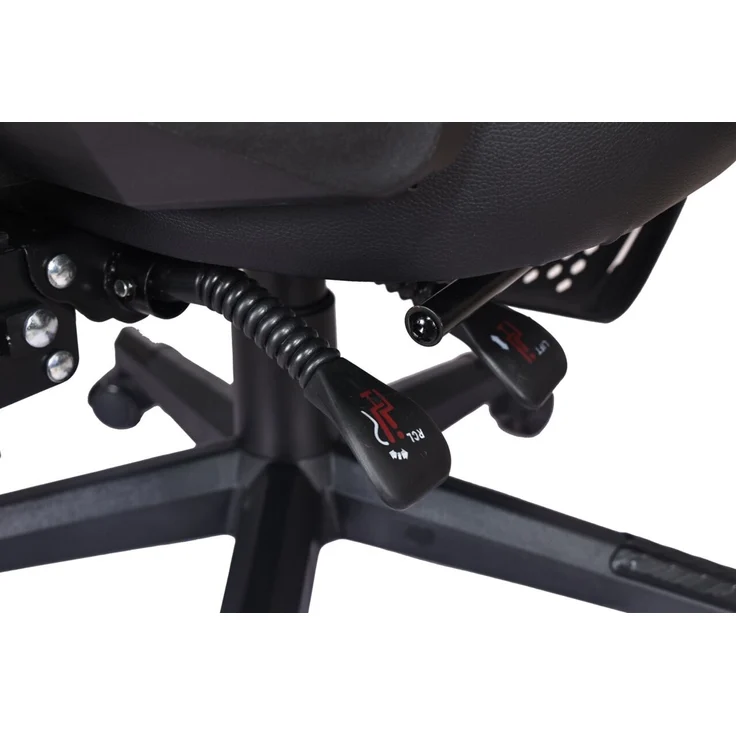 Carryhome 'COLE' Gaming Stuhl, Kunstleder schwarz, 59 x 108 x 56 cm, mit Fußstütze und Lordosekissen – Bild 5