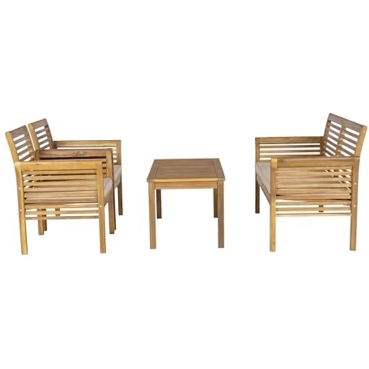Gartenmöbelset Candela 4-tlg. Akazienholz Holzfarben [casa. pro] – Bild 6