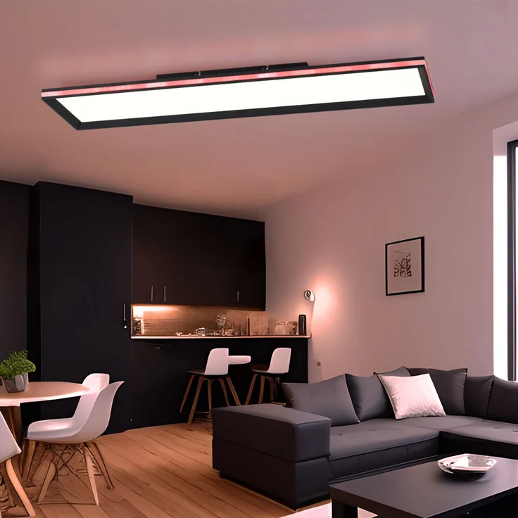 LED Deckenleuchte, Fernbedienung, dimmbar, RGB, L 100 cm – Bild 4