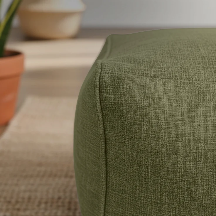 Green Bean® Indoor Sitzhocker Pouf 70x33x28cm EPS-Perlen Füllung -Home Linen Kuschelig Weich Waschbar - Drinnen Bodenkissen Liegekissen Sitzkissen Sitzhocker Sessel Kinder Erwachsene Stoff Grün – Bild 4