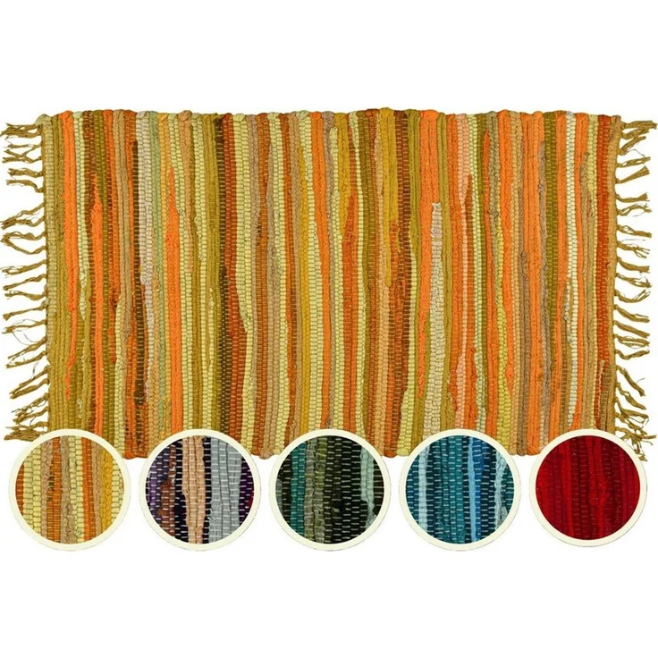 Marrakesch Orient & Mediterran Interior Badematte 3er Set Callum Gelb Teppich 90×50cm, Boho-Vorleger aus Baumwolle, Baumwolle – Bild 2