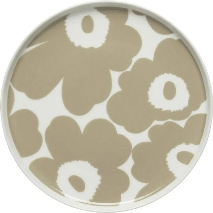 Marimekko Frühstücksteller Teller Oiva-Unikko Weiß-Beige (20cm)