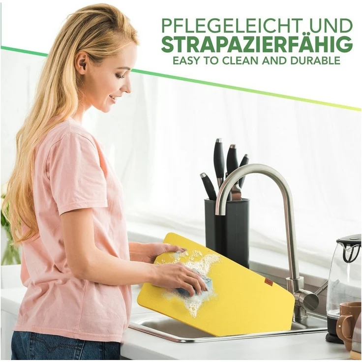 Loco Bird Platzset Tischset aus Filz, 6er Set Rechteckig, Platzsets 44x32 cm, (Tischset in gelb), abwischbare Tischuntersetzer Platzdeckchen – Bild 3