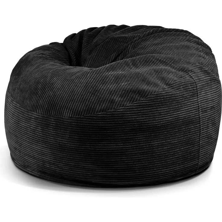Schaumstoffsitzsack ‘OM 110‘, Bezugstoff - Waves, 100% Polyester, Black, 75x110x110 cm.