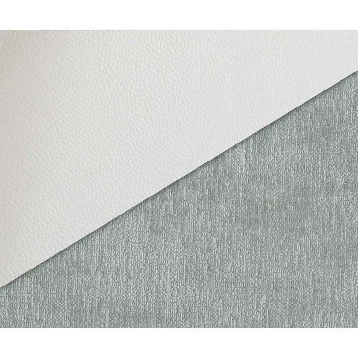Drehstuhl Zoa-Flex Materialmix Echtleder Weiß-Pastellblau Kreuzgestell breit Weiß 360° drehbar Wippfunktion Taschenfederkern – Bild 3