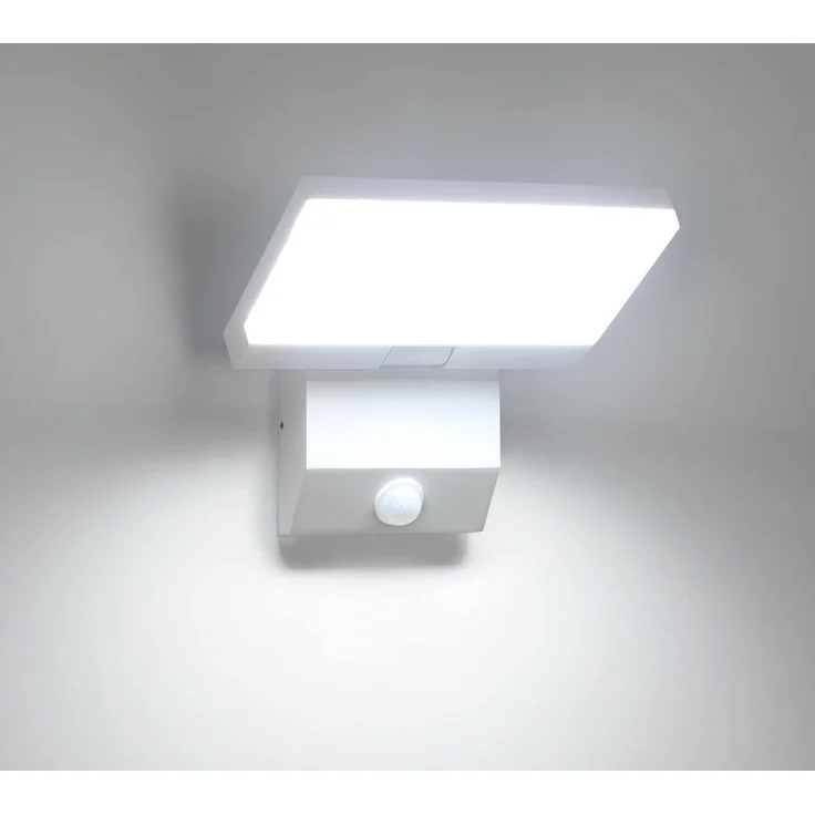Comely LED Wandleuchte Aussen mit Bewegungsmelder, 24W Außenwandlampe mit Schwenkbar LED Panel, Weiße Außenleuchte IP65 Wasserdicht für Garten Terrasse Eingang, Kaltweiß 6500K