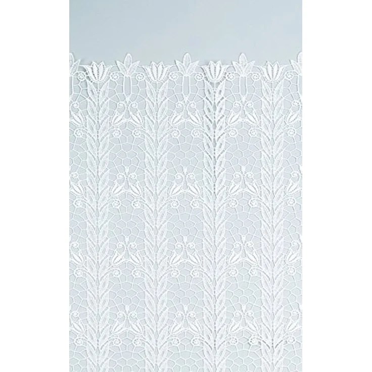 Scheibengardine Plauener Spitze - Blütenmedaillon (Bx H) 96cm * 90cm weiß – Bild 5