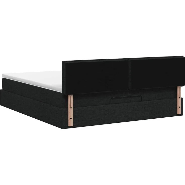 vidaXL Ottoman-Bett mit Matratze und LED Schwarz 140 x 190 cm Stoff 3456824 – Bild 10