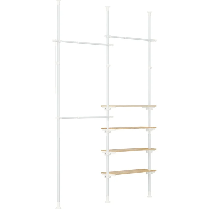 SoBuy KLS17-WN Garderobenständer, Metall, Pulverbeschichtung, Weiß, 151 x 214 x 54 cm – Bild 1