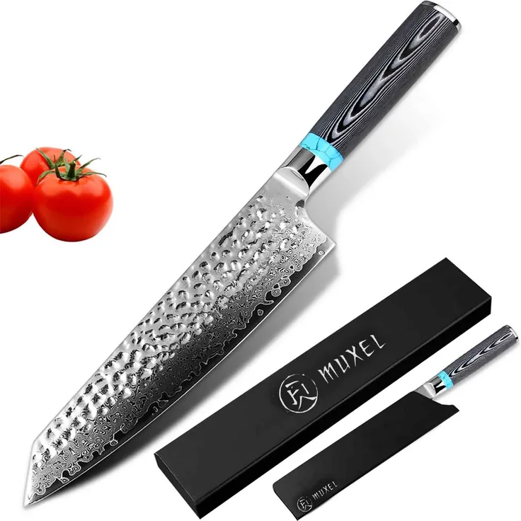 Damast Edelstahl Kochmesser 67 Lagen Profimesser Allzweckmesser Küchenmesser Extra scharfe Messer Klinge