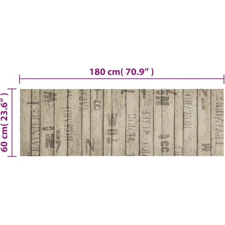 vidaXL Küchenteppich Waschbar Zaun 60x180 cm Samt 4005639 – Bild 5