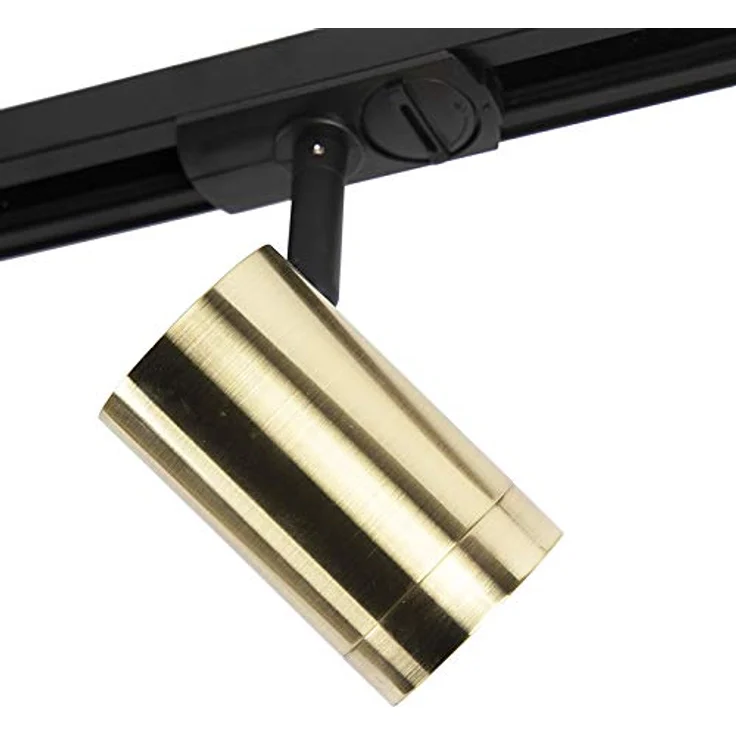 Qazqa Iconic Jeana Schienensystem Lampen Komplettset, 3-flammig, Schwarz Gold, 100cm, dimmbar, GU10 Fassung – Bild 4