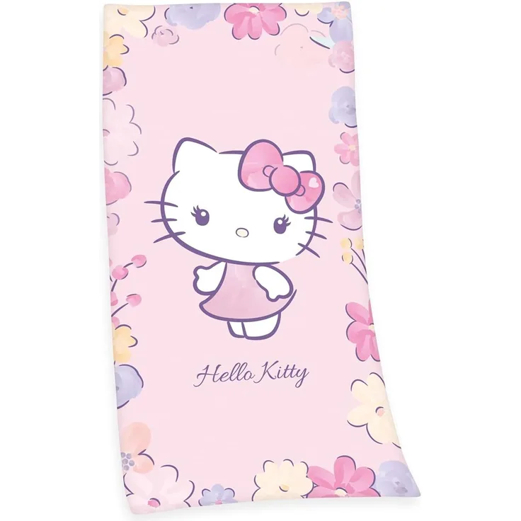 Hello Kitty Velourstuch Badetuch Strandtuch 75 x 150 cm Baumwolle