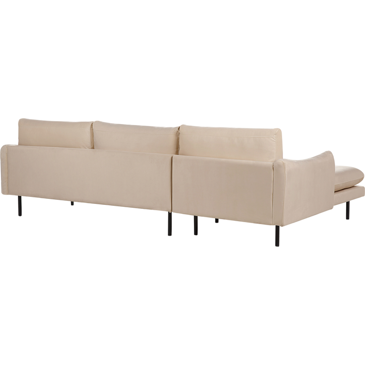 Ecksofa 4-Sitzer VINTERBRO Samtstoff Beige rechtsseitig – Bild 5