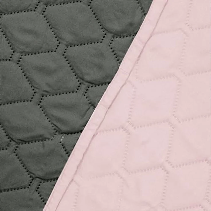DecoKing Tagesdecke Bettüberwurf 170x210 cm Lila Anthrazit Steppdecke Überwurf Zweiseitig Gesteppt Prägemuster Rauten Grau Graphit Axel 170x210 cm – Bild 8