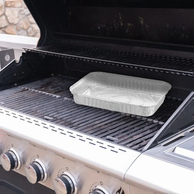 Relaxdays Aluschalen Grill 50er Set, 4,5 x 31 x 21 cm – Bild 2