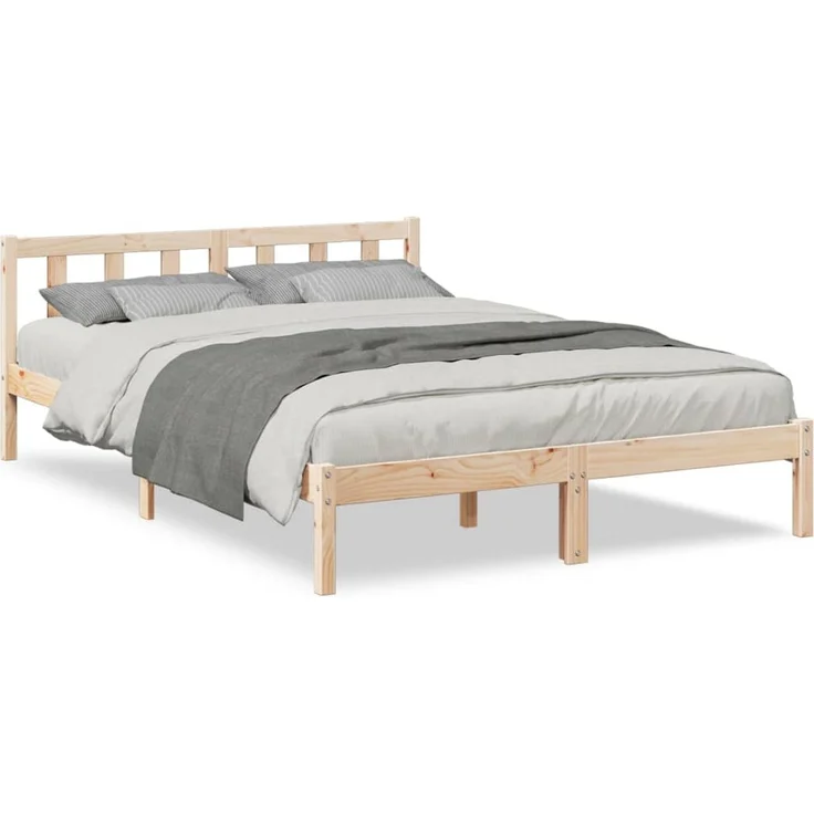 vidaXL Massivholzbett Extra Lang ohne Matratze 160x210 Kiefernholz 852436 – Bild 2