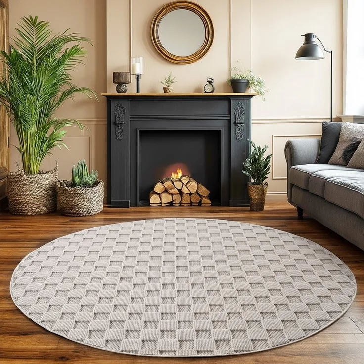 SIMPEX24 Designteppich Einfarbig Boucle Loop, Rechteckig, Höhe: 7 mm, Teppich Wohnzimmer, Schlafzimmer, Gästezimmer