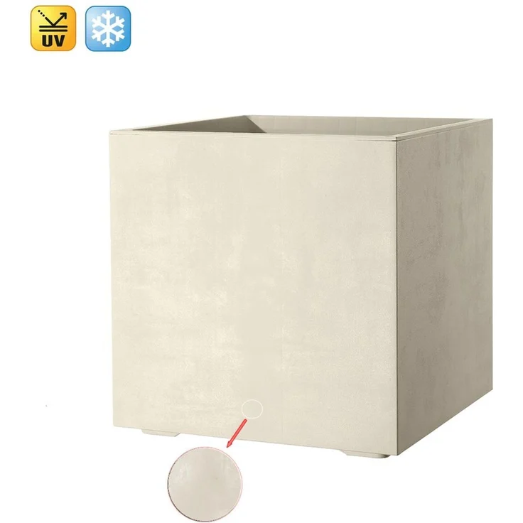 XXL Pflanzkasten Pflanzkübel Millennium 80 L in Creme mit Tolle Naturstein Optik – Bild 1