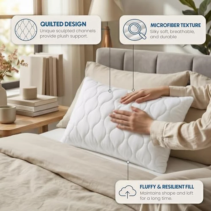 Utopia Bedding 50x70 cm Kopfkissen 2er Set, weiche Faserfüllung für Bett und Dekoration – Bild 5