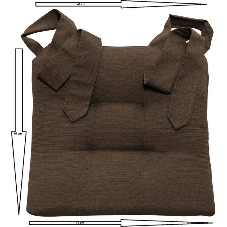 MAGMA Stuhlkissen Sitzkissen FINO Schleifenband Auflage - ca. 42cm x 46cm x 7cm - 4er Set braun – Bild 2
