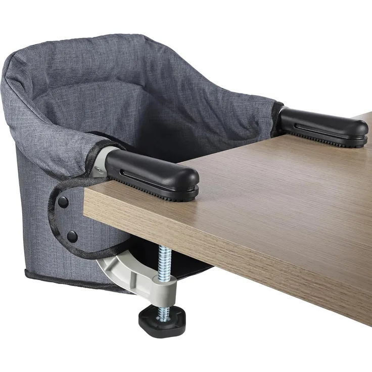 Tischsitz Faltbar Baby Hochstuhl Sitzerhöhung Portable Stabile Struktur Stuhlsitz mit Transportbeutel, Ideal für zu Hause und Unterwegs(Grau)