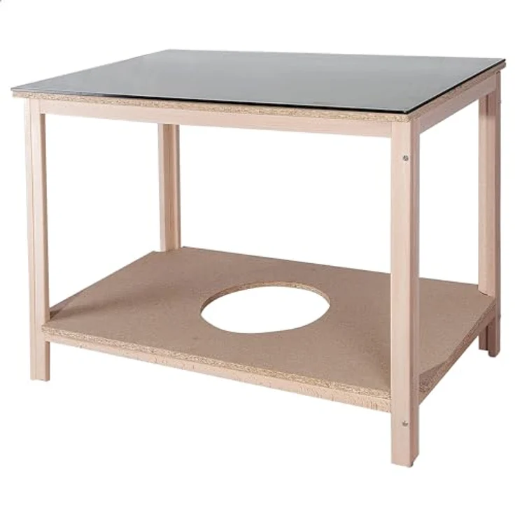 Mueblear 34001 rechteckigen Tisch Holz ohne Nagellack, Holz, Sans Vernis, 110x65x75cm – Bild 4