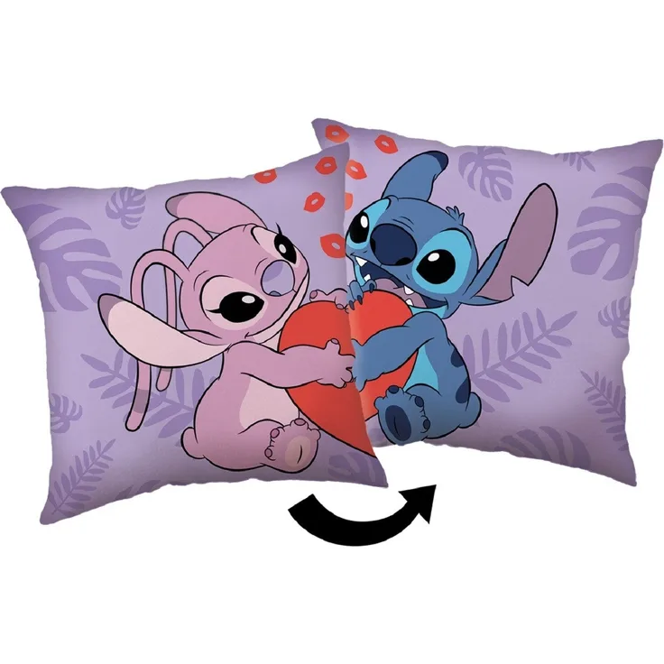 Lilo & Stitch Dekokissen mit Füllung (1 stk.) – doppelseitiger Druck, 40x40 cm