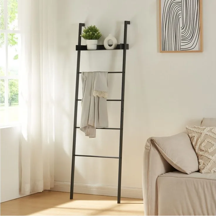 Leiterregal Øksnes 160x50x27,5 cm Schwarz [en. casa]