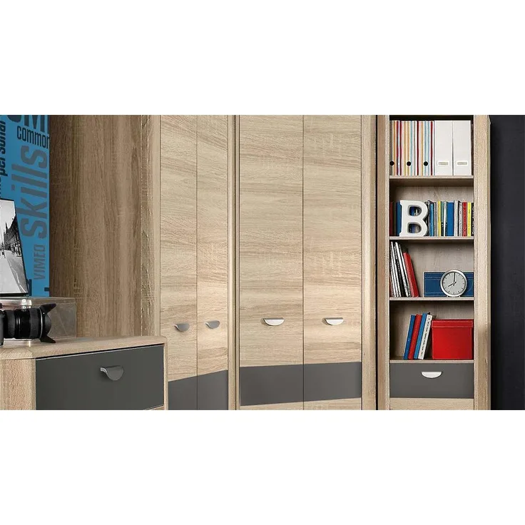 Jugendzimmer 2 YOOK in Sonoma Eiche und grau anthrazit