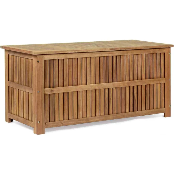 Gartentruhe Noemi aus Akazienholz, massiv und geölt, natur, stilvolles Outdoor-Design – Bild 1