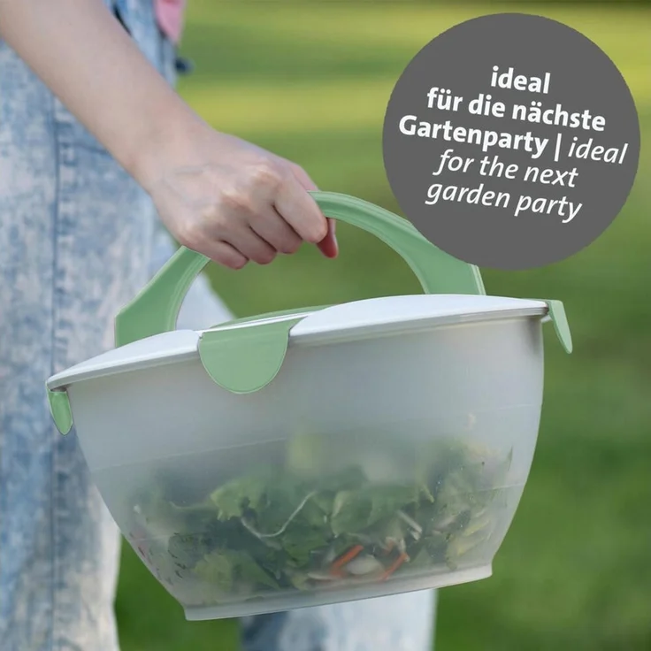 WESTMARK Salatschüssel mit Dressing-Behälter, Fassungsvermögen: 6,5 Liter, Salatbutler, Mint-, Kunststoff: PP, PE, spülmaschinengeeignet, Made in Germany – Bild 2