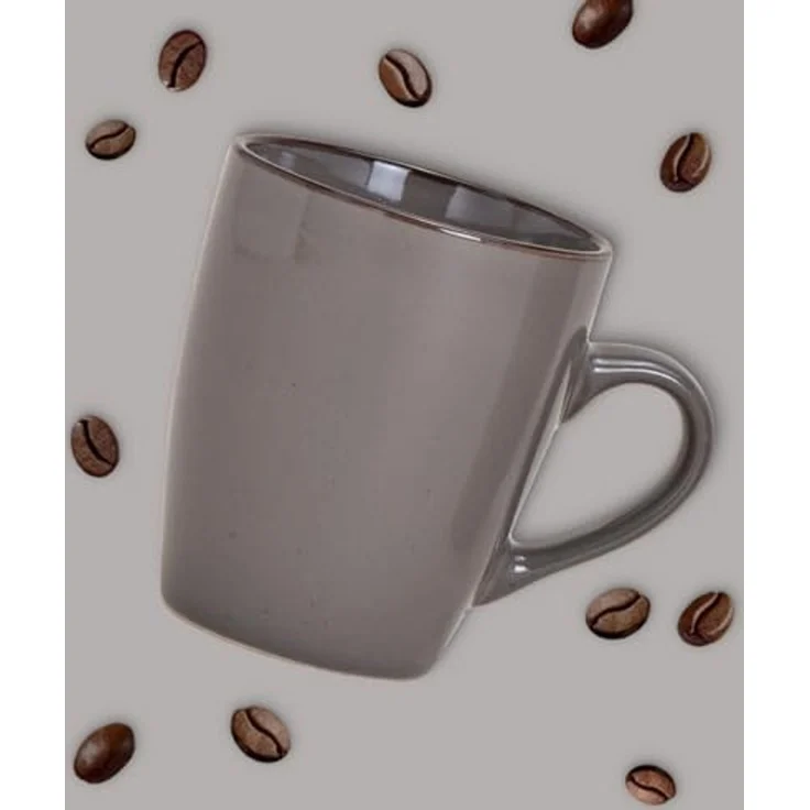matches21 HOME & HOBBY Tasse Kaffeetassen 6er Set einfarbig modern Vintage Steingut-Stil, 6-tlg, Keramik, Tee Kaffee-Becher, alt-rosa beige cremefarben grau, 300 ml – Bild 4