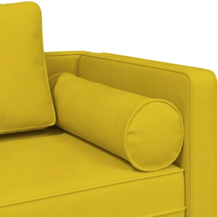 vidaXL Chaiselongue mit Kissen Gelb Samt – Bild 5