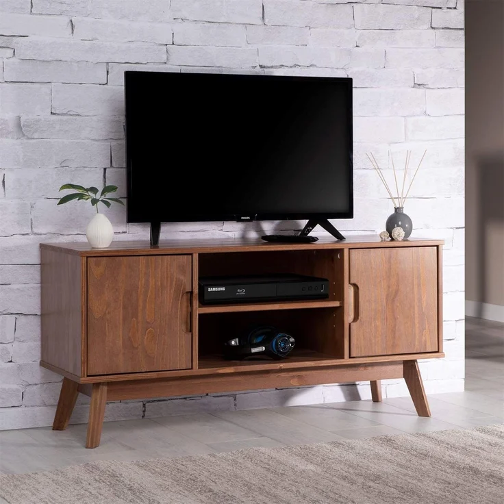 IDIMEX Lowboard TIVOLI, TV Board aus Kiefer Massivholz, Fernsehtisch mit 2 Türen kastanie – Bild 7