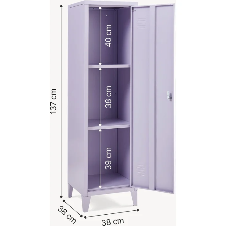 Einzelspind Kurikka 137x38x38 cm Lila [en. casa] – Bild 5