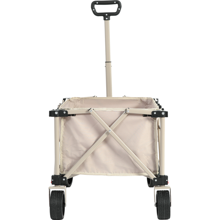 Faltbarer Bollerwagen 80L mit All-Terrain-Rädern, 77x48x45 cm, 60 kg, Beige – Bild 7