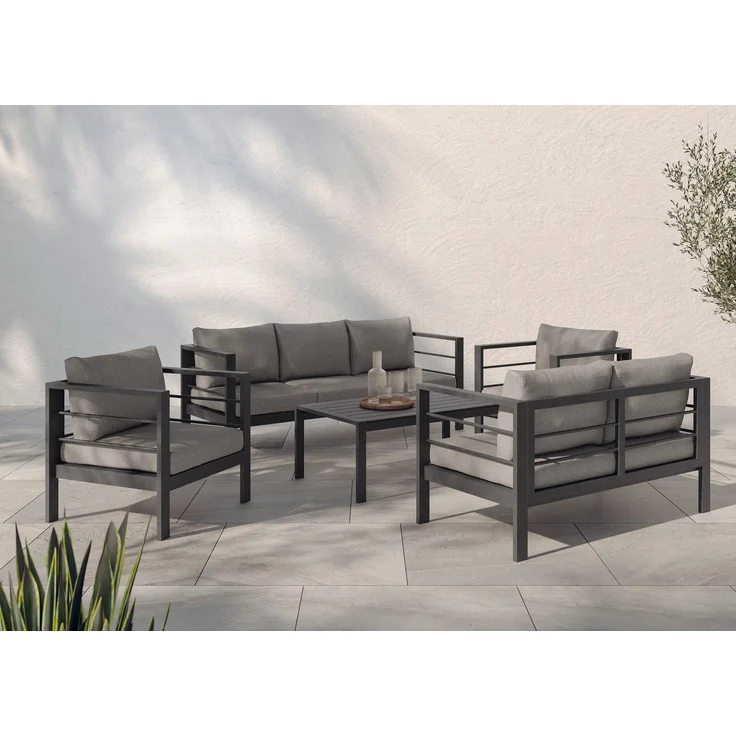 KONIFERA Gartenlounge-Set »New Jersey«, (Set, 19-tlg, 1x 3er Sofa, 1x 2er Sofa, 2 Sessel, Tisch 62x110x41 cm), inkl. Auflagen, Tischplatte aus Nonwood – Bild 5