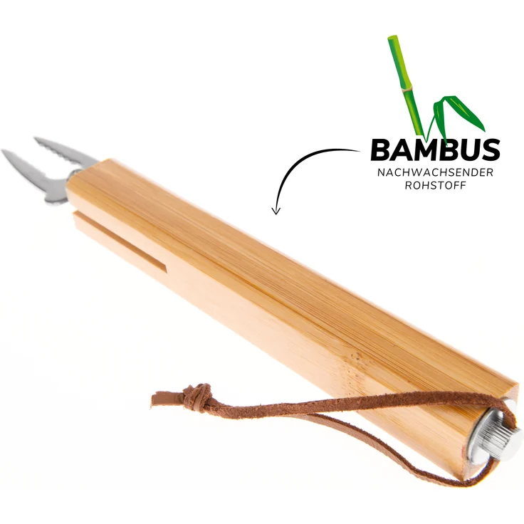 bremermann Teleskop-Grillgabel, 2er Set, inkl. Tasche, ausziehbar, Edelstahl silber / Bambus natur, ca. 80,5 cm – Bild 7