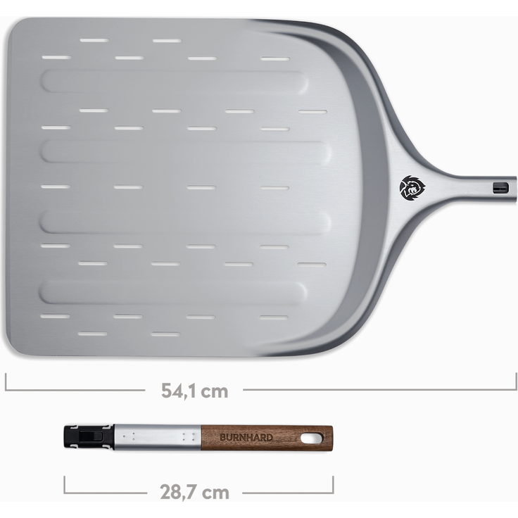 BURNHARD® Gas-Pizzaofen Fat TONY mit Pizzaschieber, 2-tlg, inkl. Cordierit-Pizzastein, geeignet für Terrasse, Balkon und Garten - Schwarz - #946410 – Bild 3