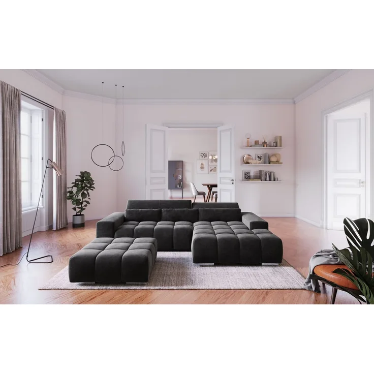 COTTA Ecksofa Orion L-Form, mit 2x Kopfteilverstellung & 3 Nierenkissen