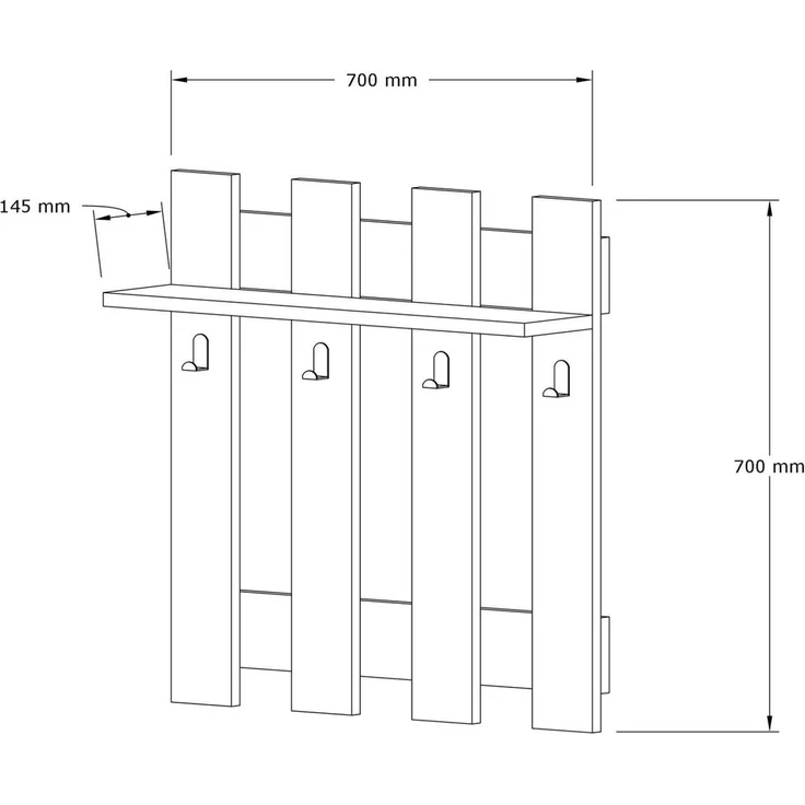 Skye Decor 'Carina' Garderobe, Saphir, 70 x 70 x 18 cm – Bild 4