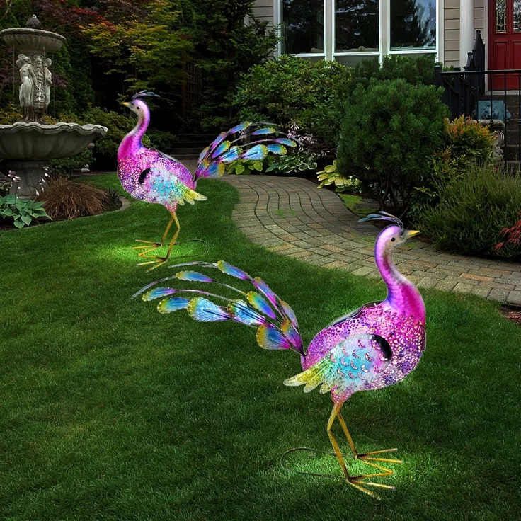 LED Solarleuchte, Pfau, bunt, Höhe 55 cm – Bild 6