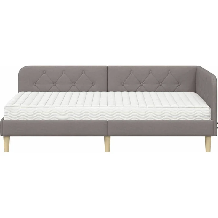 vidaXL Eckbettgestell Taupe 90 x 190 cm Stoff 3394114 – Bild 4