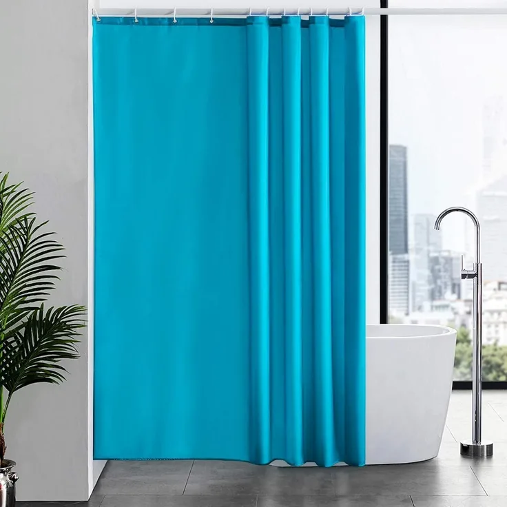 Duschvorhang Anti-Schimmel Textil Badvorhang Aquamarin 180x210cm 12 Haken
