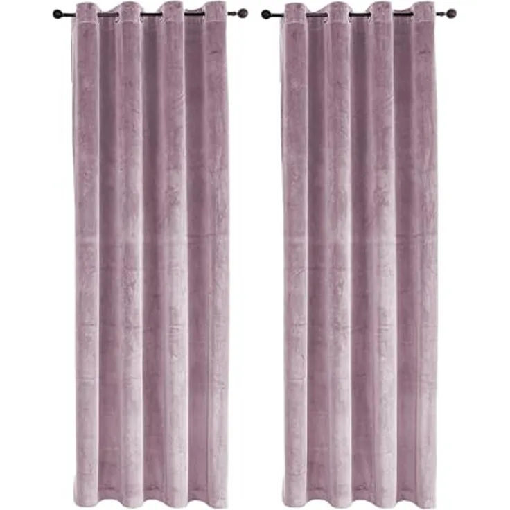 Haus und Deko Gardine Vorhang 2er Set Ösen Verdunkelung 140x245 cm Samt weich blickdicht (2 St), Ösen, Polyester