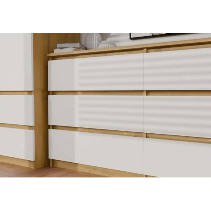 CDF Kommode Artisan Weiß mit 6 Schubladen Komodenschrank Komode für Wohnzimmer Schlafzimmer Schubladenschrank Malwa M6 140 – Bild 7