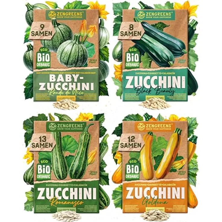 ZenGreens® - Bio Zucchinisamen im 6er Set - 6 Zucchini Samen für den einfachen Anbau im Garten, Balkon oder Hochbeet - Pflanzensamen - Saatgut – Bild 13